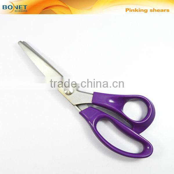 S21003S CE certificated 9" Plastic handle pinking shear home scissors set