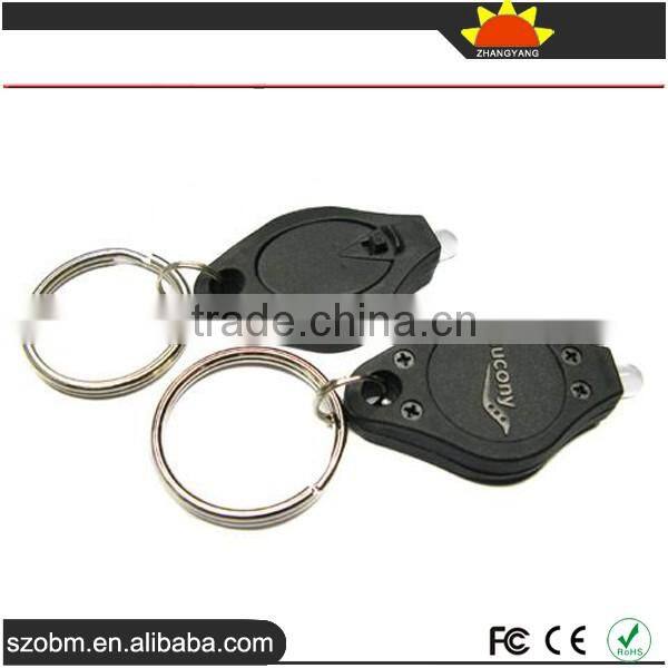 Small Portable Gift Keychain Plastic OEM White Light LED Keychain