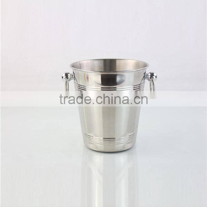 bar using custom logo stainless steel beer drinking ice bucket with handle