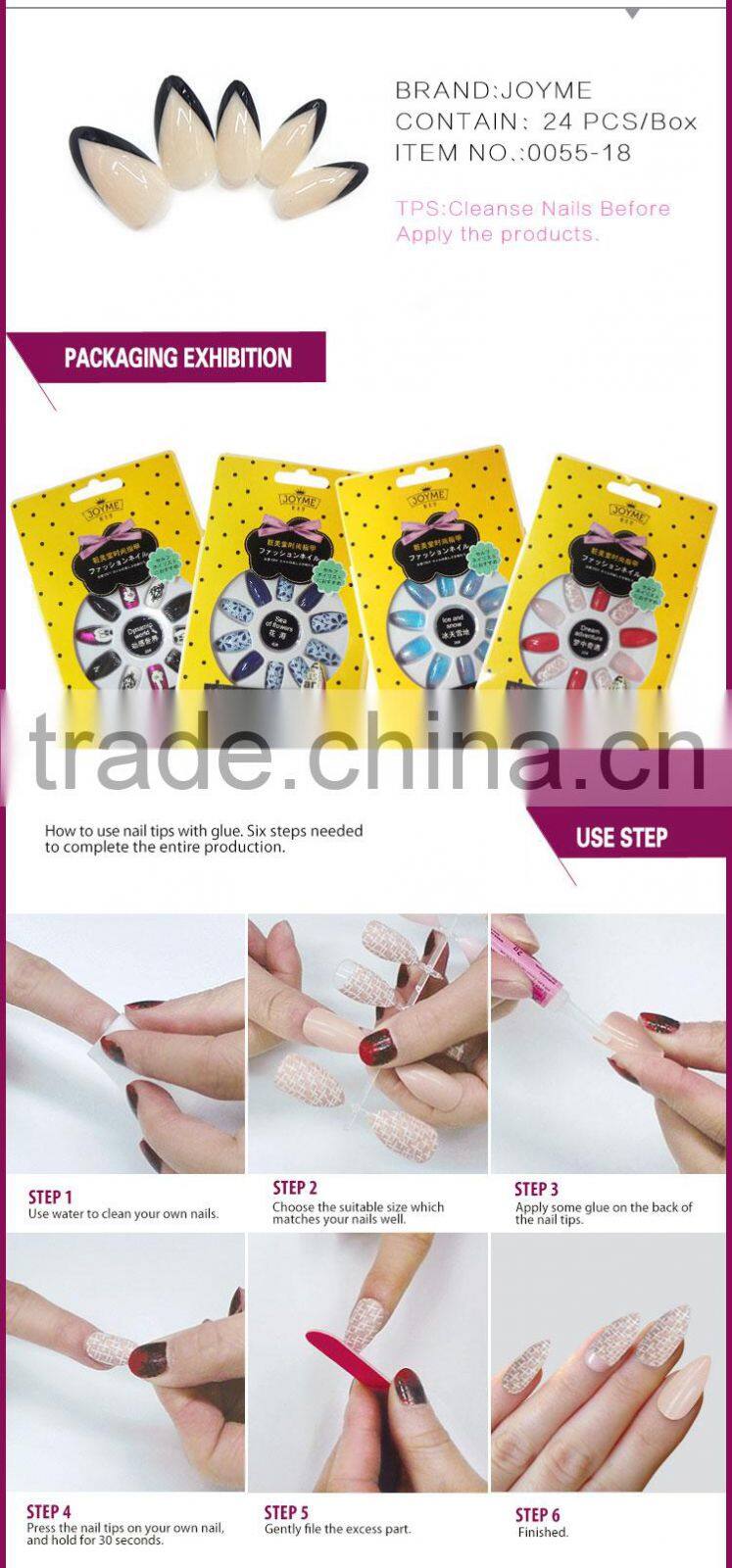 2017 new design colorful Printing Stiletto nail art product