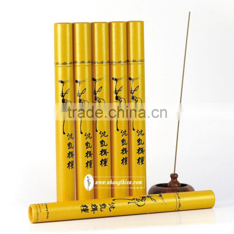 High quality Agarwood incense without sticks in yellow cylinders