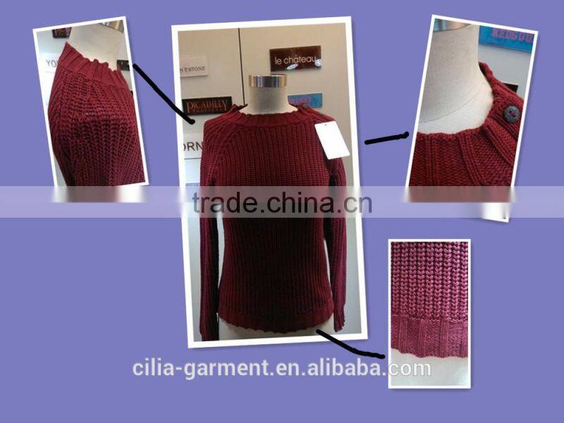 2015 new fashion knitting sweater with long sleeve pullover