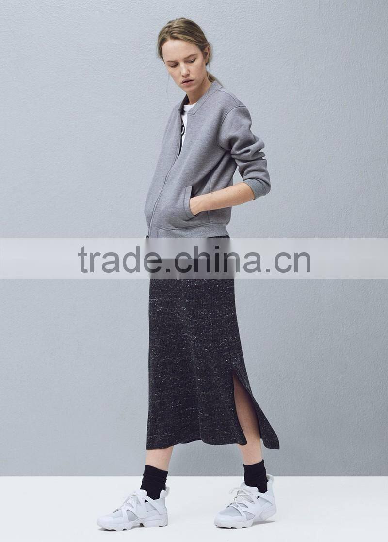 women custom designs grey high quality best price fashion plain bomber varsity jacket