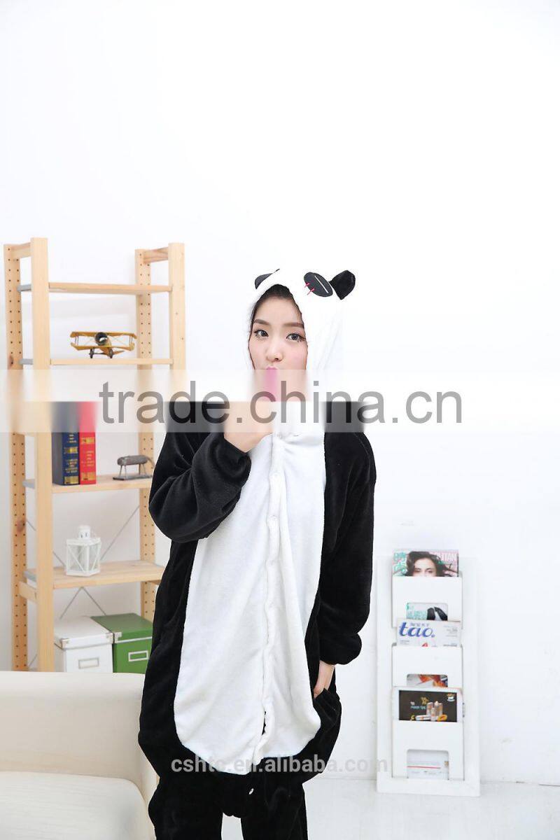 flannel cartoon adult animal jumpsuit animal pajamas jumpsuit panda design