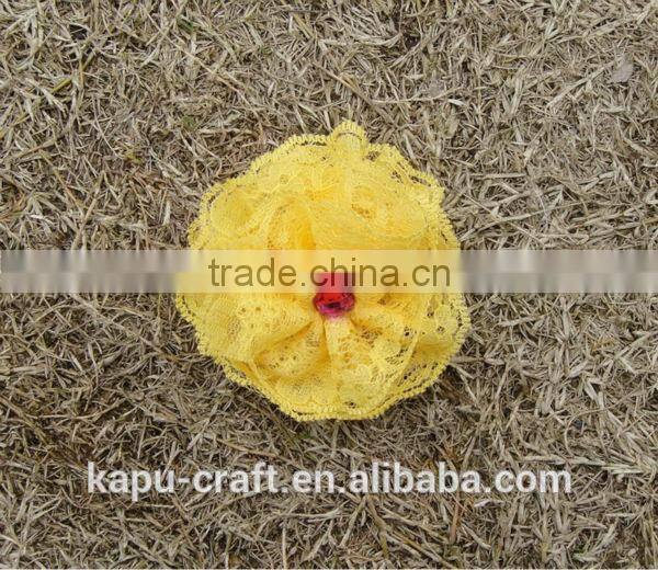 Fancy pink flower lace artificial vintage lace flowers handmade