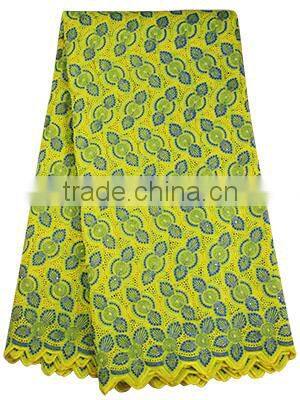 Bestwaytex Factory Price SL02009 Cotton Lace African Swiss Voile Lace Fabric With Stones