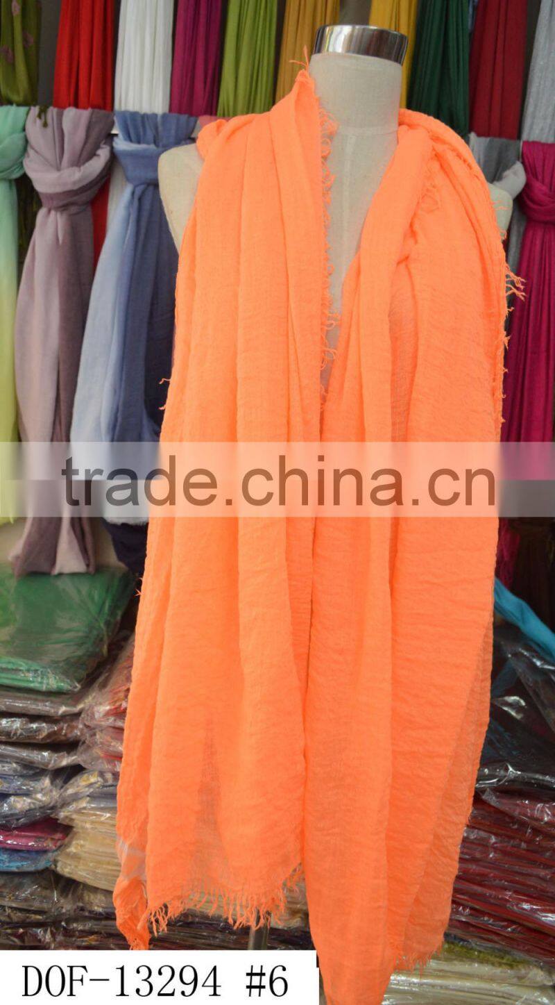 2016 hot stylish lady square short tassel fringes soft TR cotton scarf