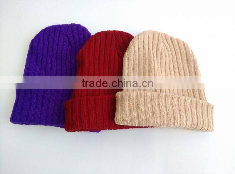 100% Acrylic Comfortable Hip Hop Knitted Beanie Hat