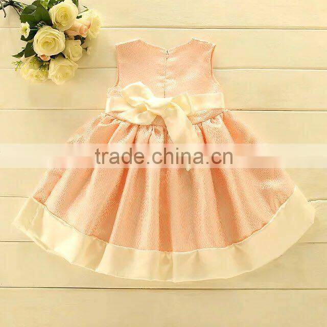 2017 kids beautiful model frock design girls winter vest dress for infants European Style Autumn Children's baby Party Dress