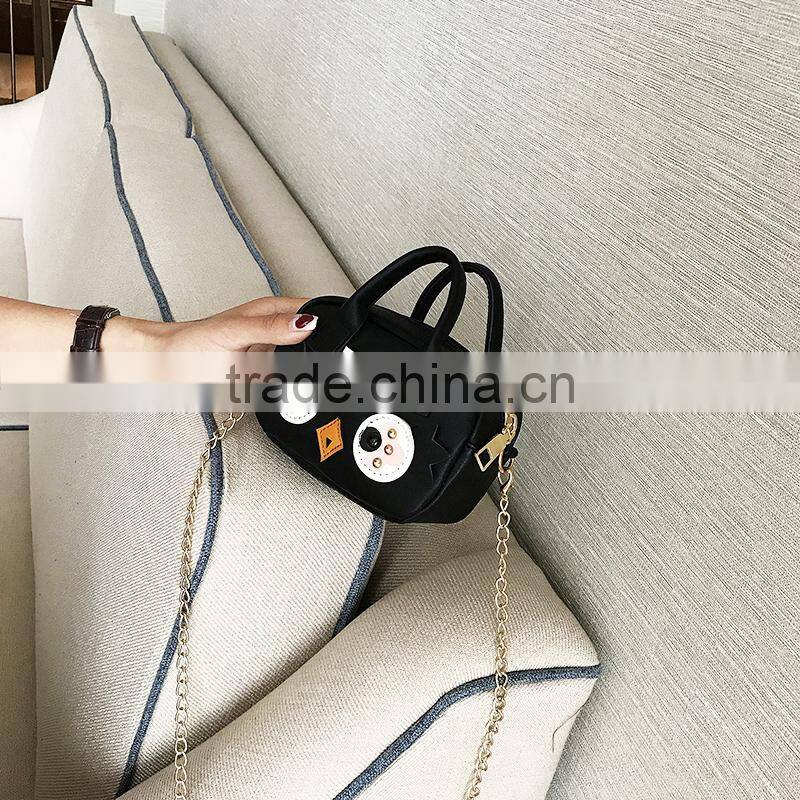 black cute animal handbag girl fashion small bags leather shoulder long strap sling cross body bag