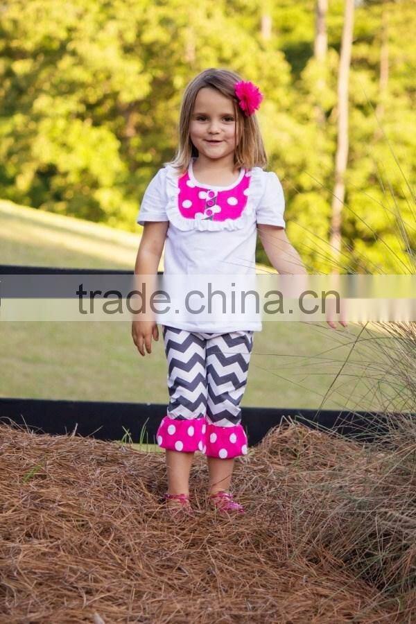designer clothing manufacturers in China wholesale two piece outfits girls chevron clothing simple design clothes set