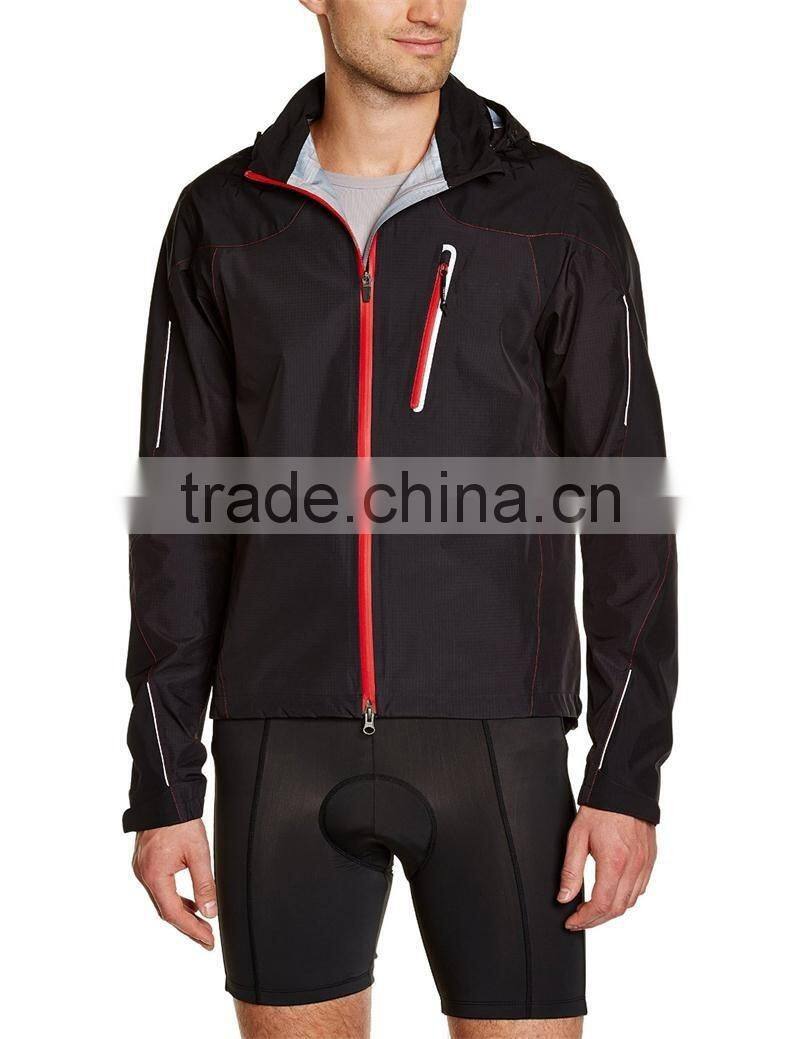 Black cycling jacket windstopper for men
