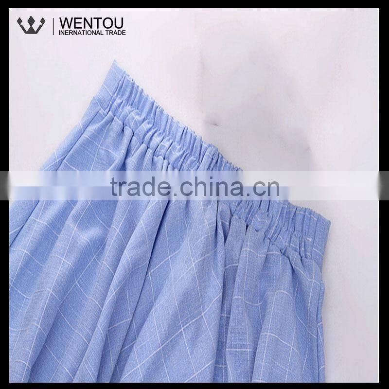 Wholesale Simple Fashions Flared Plaid Skirt