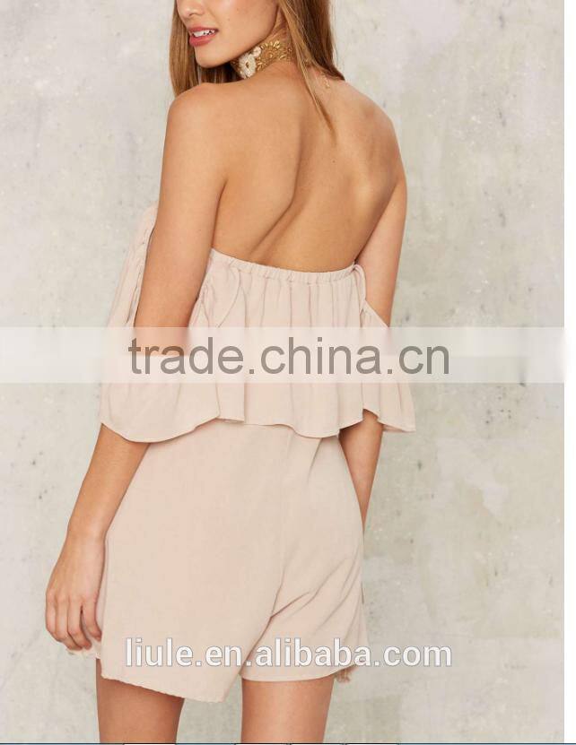 New design Off-the-Shoulder Sexy Women Romper short sleeves jumpsuite