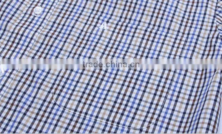Wholesale customs cotton plaids long sleeve deep color men shirts with cheap price