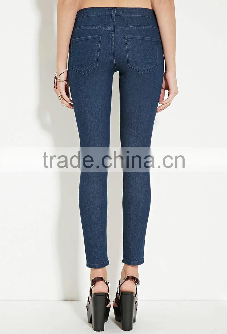 2017 Guangzhou Shandao New Arrival Latest Design Wholesale Manufacture 95% Cotton 5% Spandex Tight Jean Pocket Design Trousers