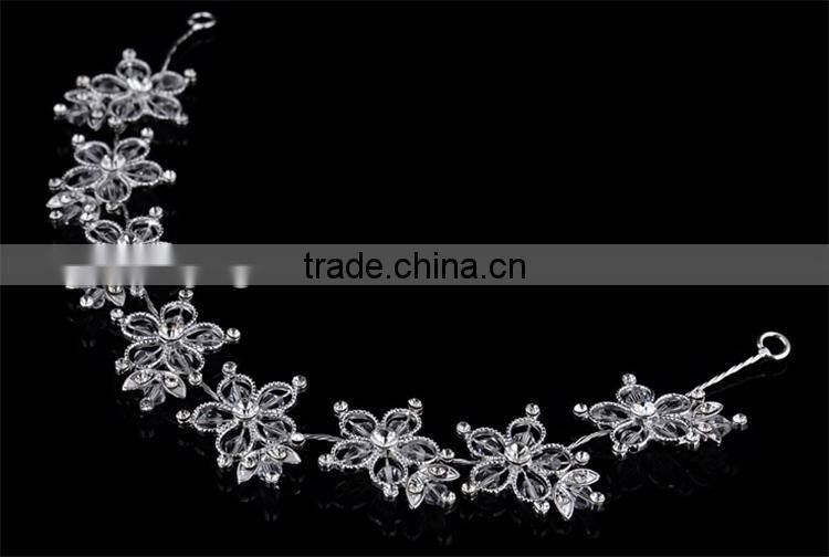 Hollow Flowers with Rhinestones Forhead Jewelry Bridal HairAccessories