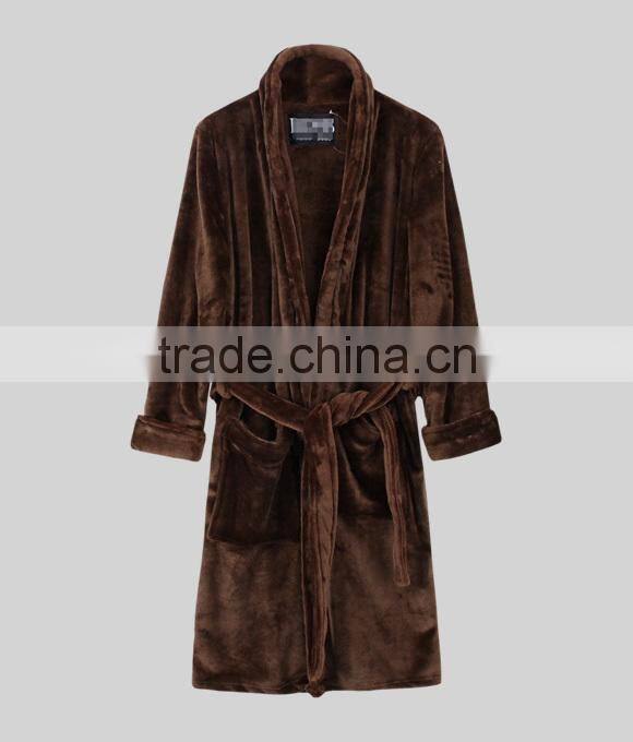 Microfiber Plush Fleece Bathrobe for Men and Women