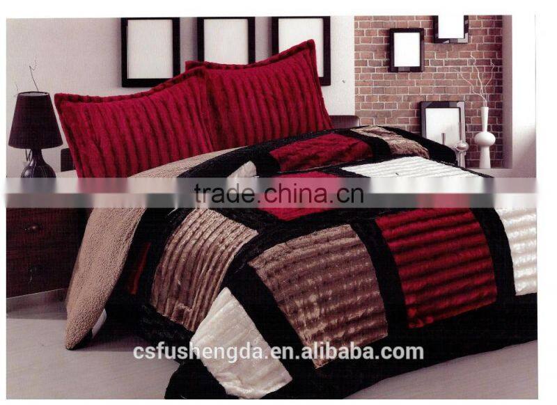 2017 latest design super shining patchwork cover bed for hot selling