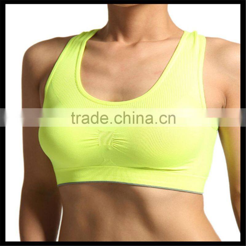 Plain Seamless Cropped TANK TOP Yoga Gym Active Sports Bra yellow color