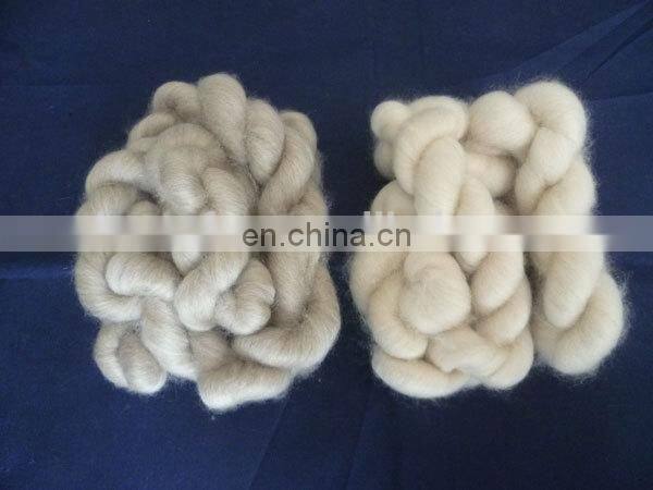 China factory process fine dehaired and combed Cashmere Tops Ivory 16.5mic/44mm