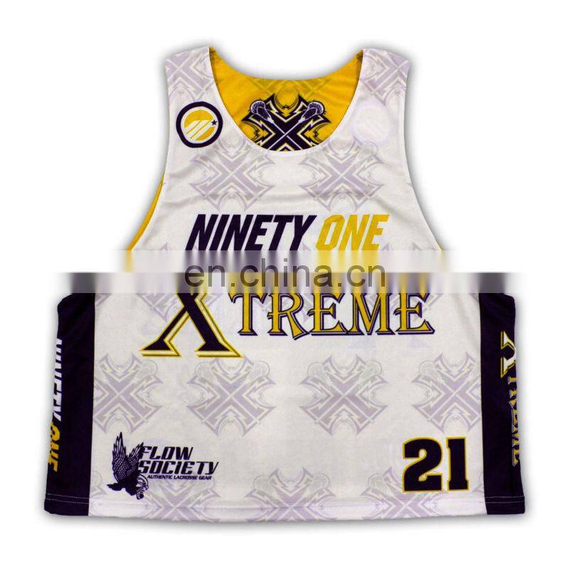 New design custom sublimation reversible lacrosse jersey