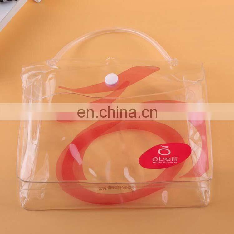 Custom design transparent fashional waterproof makeup bag PVC cosmetic bag packing plastic pvc cosmetic pouch with handing