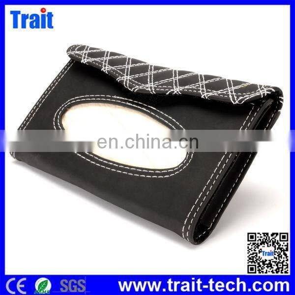 Car Sun Visor PU Leather Napkin Box Clip, Car Sun Visor Tissue Box