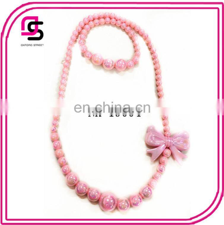 2015 Pearl Necklace And Bracelet Jewelry Set For Children