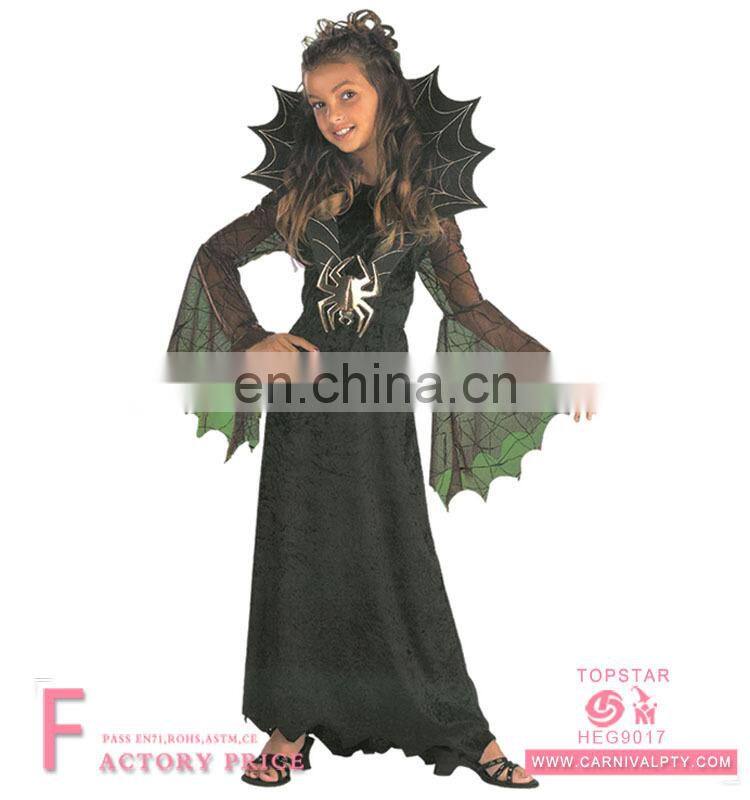 carnival black Black Widow Spider Witch Vampire Halloween Costume Dresses for Children girls