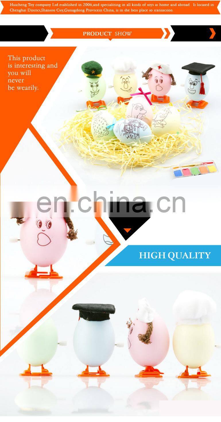 import diy educational watercolor wind up run plastic toy egg from china