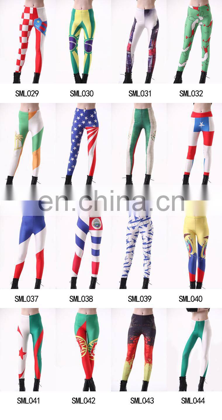 Country Flag Sublimation 3d Digital Custom Printing Women High Waist Leggings