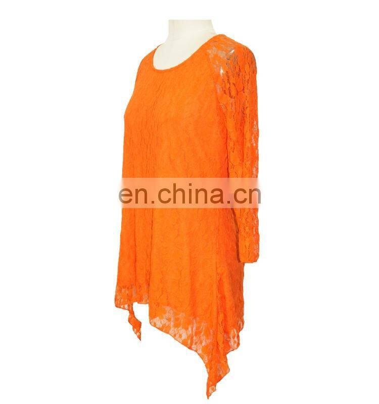 Tailor-Cut Bottom Lace Mesh Women Summer Tunic Short Dress