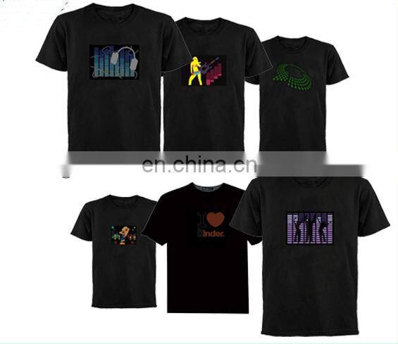 Glovion Led display t-shirt electronic music flashing voice control t-shirt
