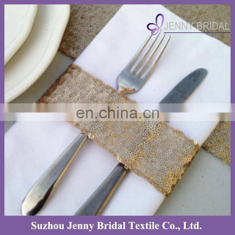 NP022A unique champagne sequin party city napkins bands for weddings