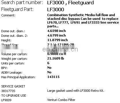 lf3000 filter for cummins