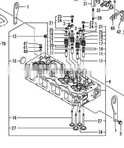 Diesel engine parts guide valve 129907-11800