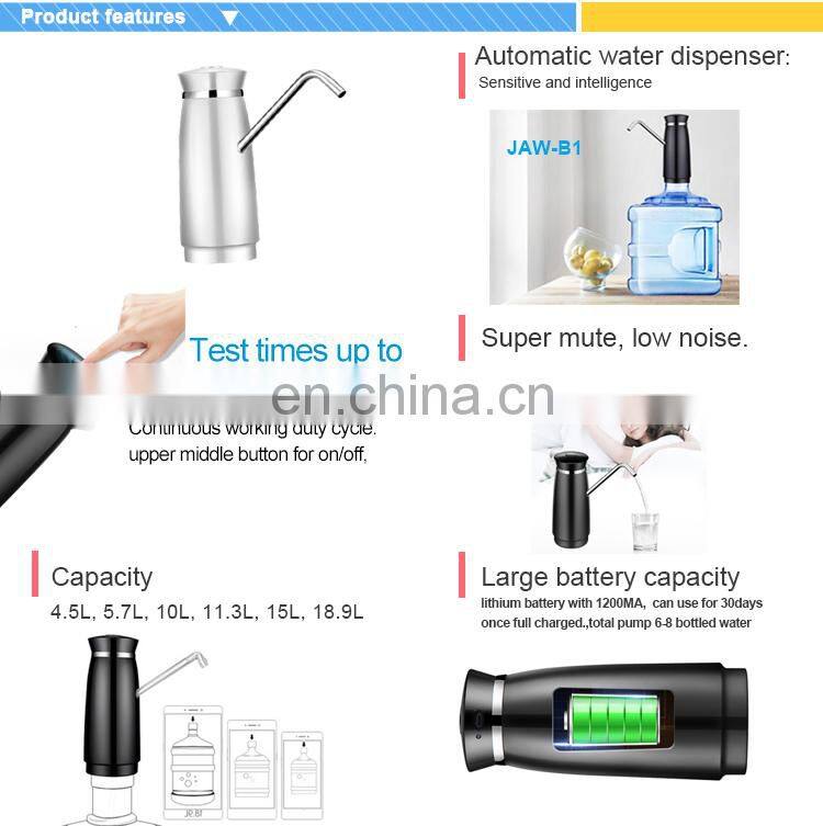 JAW-B1 Black Electric Cold Plastic Water Dispenser Camping Hand Water Pump