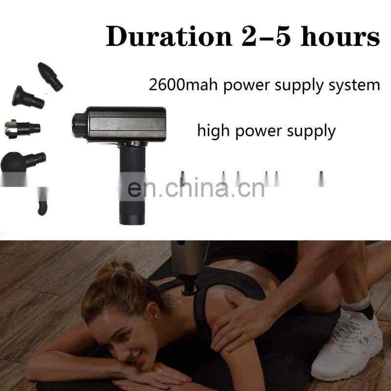 Black Hand-Held Cordless Electric Fascia Tissue Gun Body Massager