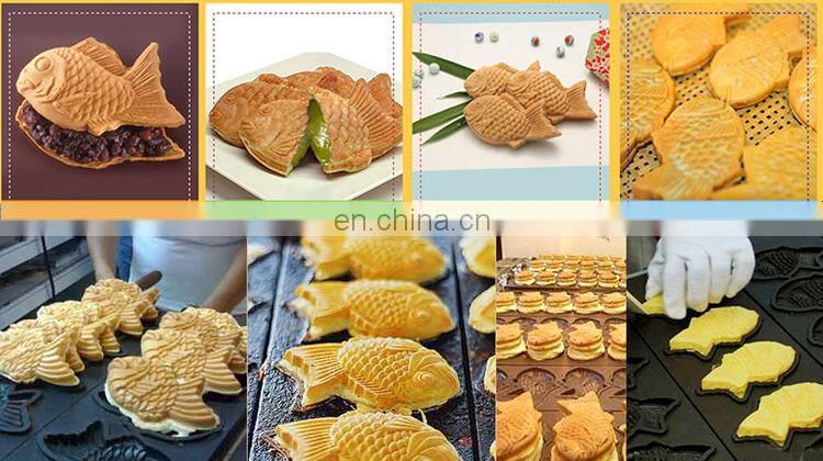 Most Popular 6 pieces Gas Taiyaki Grill Fish Shape Cake Machine in Stock