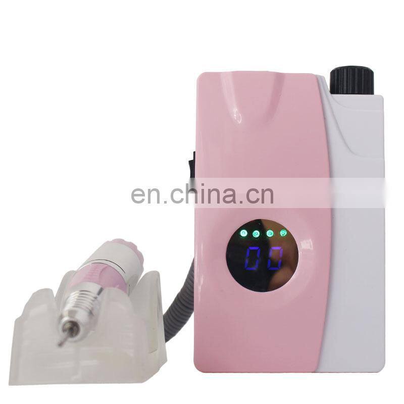 Hot Sell High Quality Pink Portable Cordless Rechargeable 25000RPM Manicure Nail Drill Machine Electric Nail File Machine