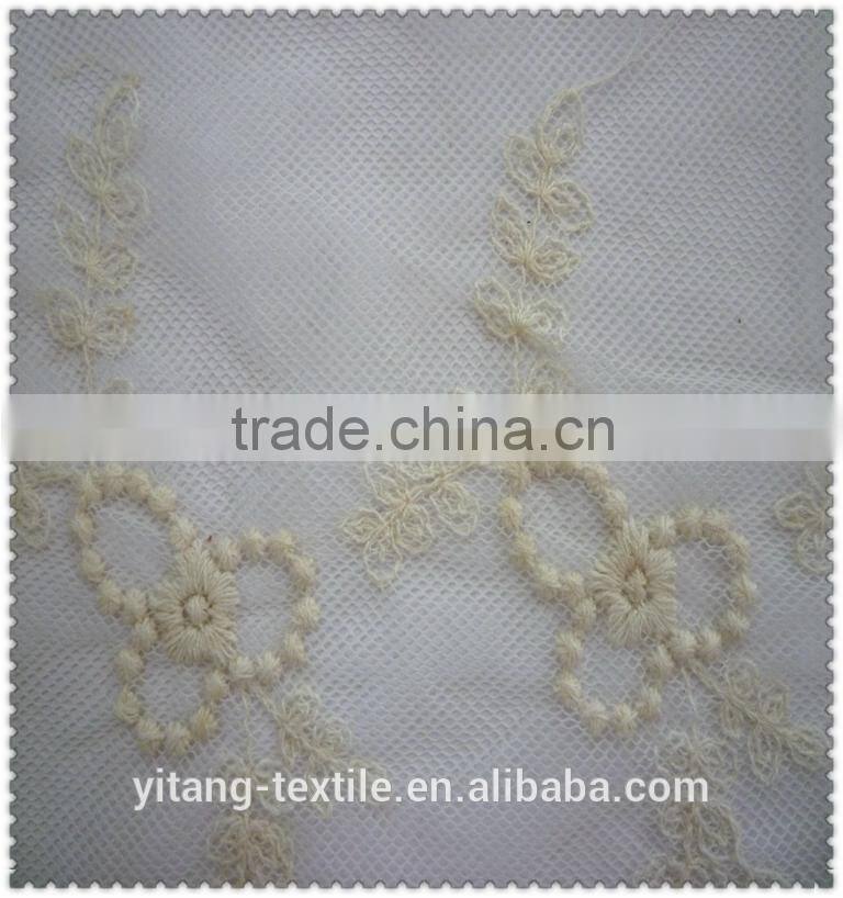 embroidrered big flower net fabric