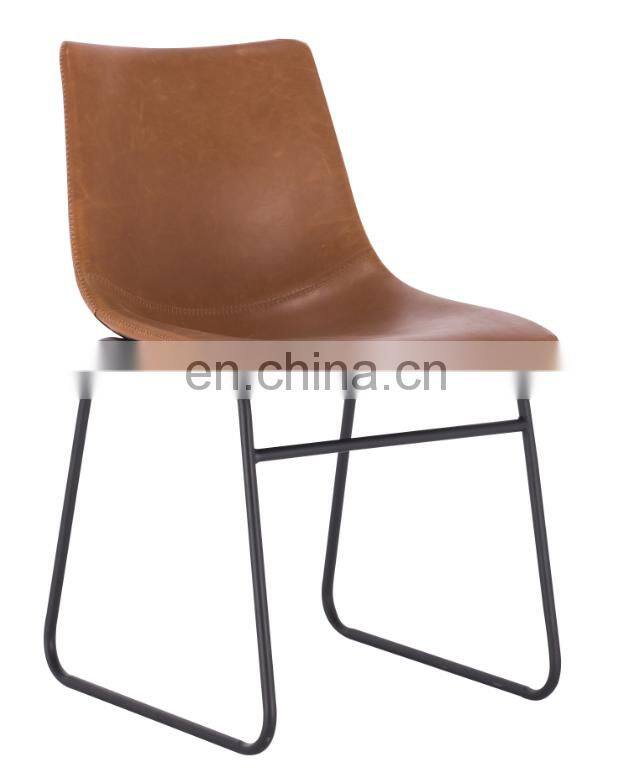 Modern Leisure Industrial PU Leather Dining Chair