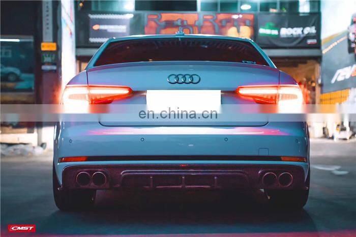 Runde Perfect Fitment For 2017-2019 Audi A4 S5 B9 Upgrade CMST Style Carbon Fiber Front Lip Rear Diffuser Body Kit
