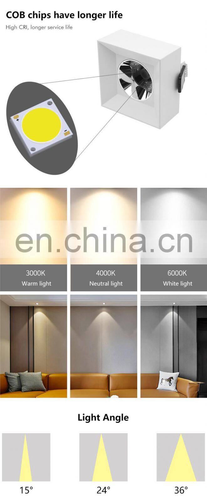 Trending Manufacturer Anti Glare Housing Office Down Lamp Ceiling COB 12Watt LED Spotlight