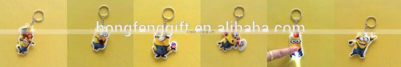 2016 Custom made printing soft PVC reflective keychain / reflective keychain light