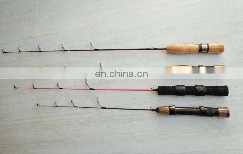 Fiberglass Pink Ice Fishing Rod,Solid Ice Fishing Rod