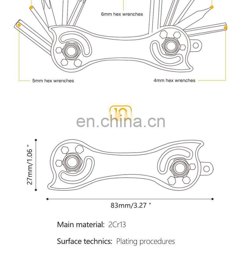 Exquisite gift multifunctional bicycle tool 11-in-one hexagonal wrench factory direct sales can be customized logo