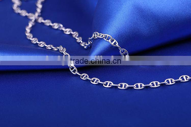 latest jewelry product designs 2015 rhodium plated flat curb chain sun necklace