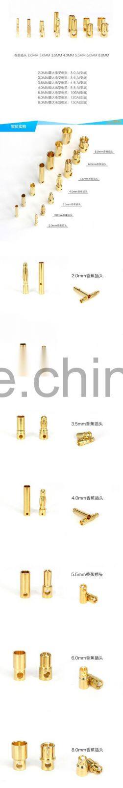 Gold Plated Bullet Plugs Male Female Banana Connectors